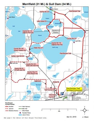 Bike Trail Maps Merrifield amp - Brainerd Bike Trail Maps Gull Dam 387x500
