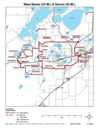 Bike Trail Maps West Baxter and - Brainerd Bike Trail Maps West Baxter 349x450