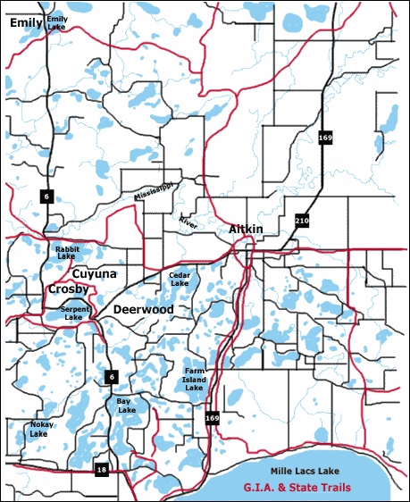 Aitkin MN Snowmobile Trail Map