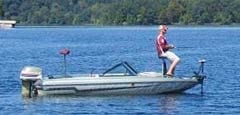 Man fishing in boat