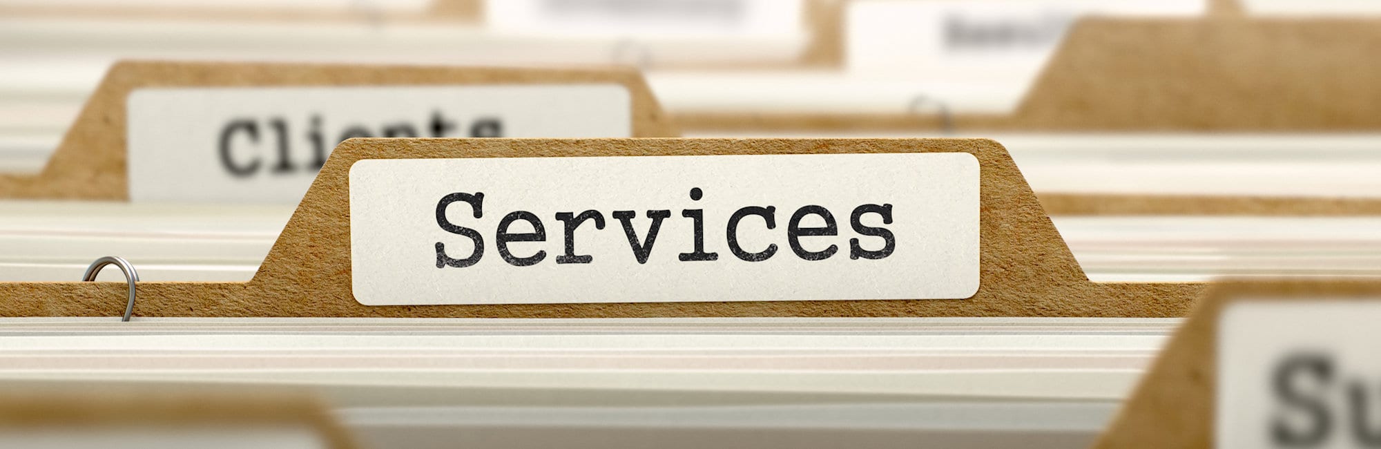 Services - text on Folder Register of Card Index. Selective Focus. Services - text on Folder Register of Card Index. Selective Focus.