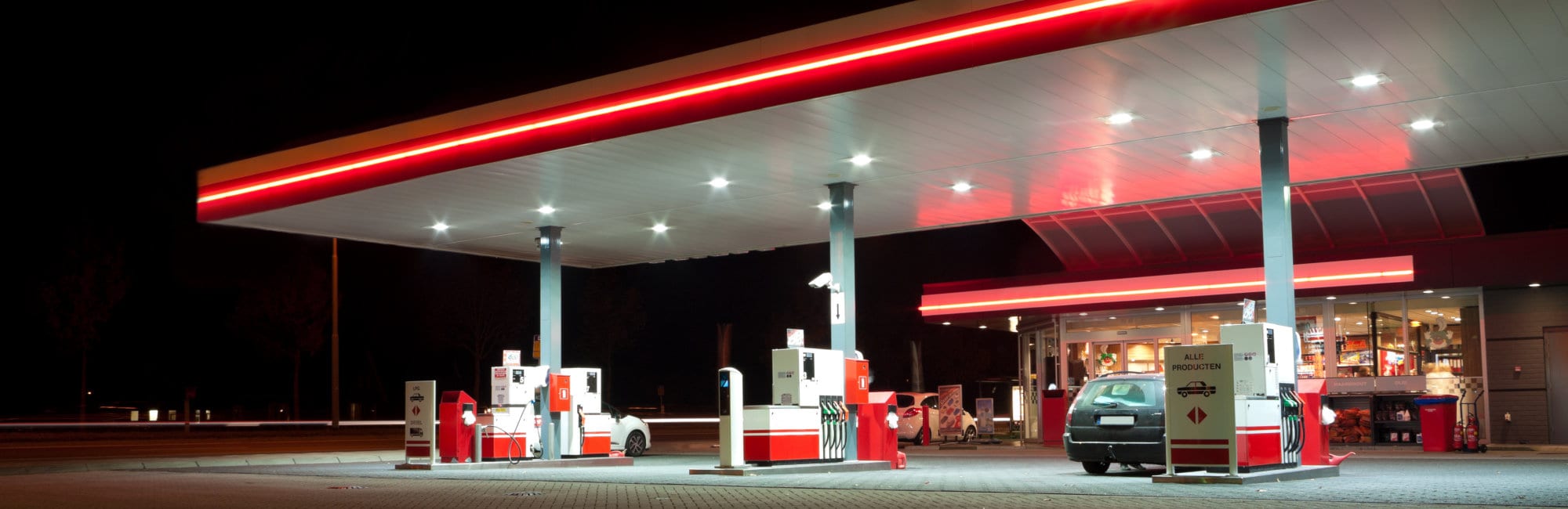 Gas station at night