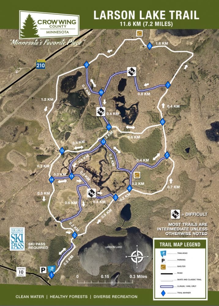 Larson Lake Cross Country Ski Trail Map Brainerd Winter Recreation
